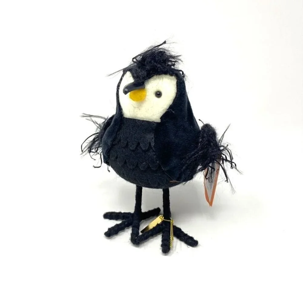 Midnight Raven Featherly Friends Bird Halloween Decorative Figurine - Hyde & EEK
